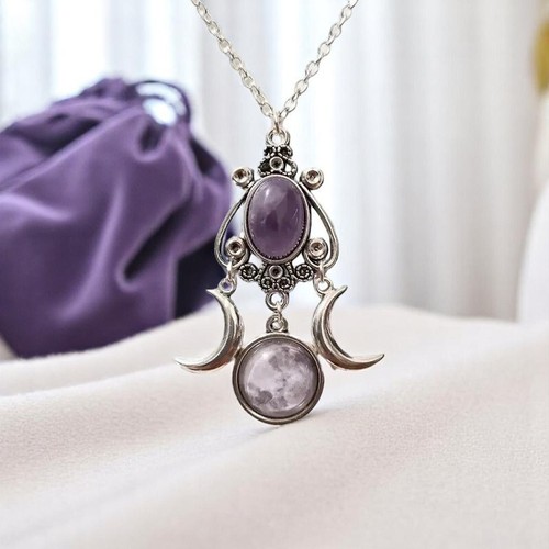 Triple moon goddess - goddess, necklace